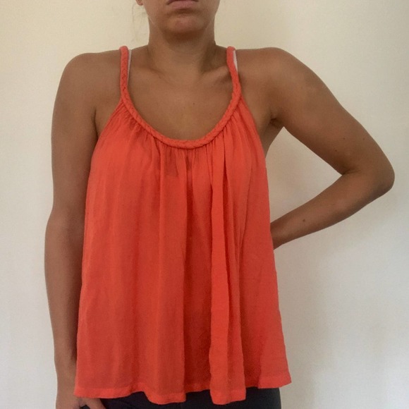 Topshop Orange Braided Strap Cami Tank Top 4 - Picture 2 of 5